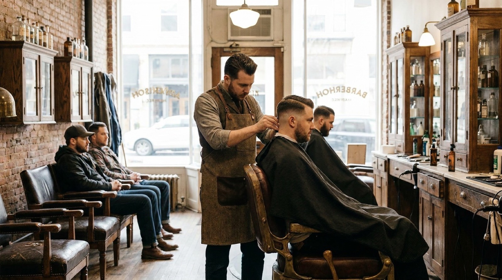 Sample barbershops website hero