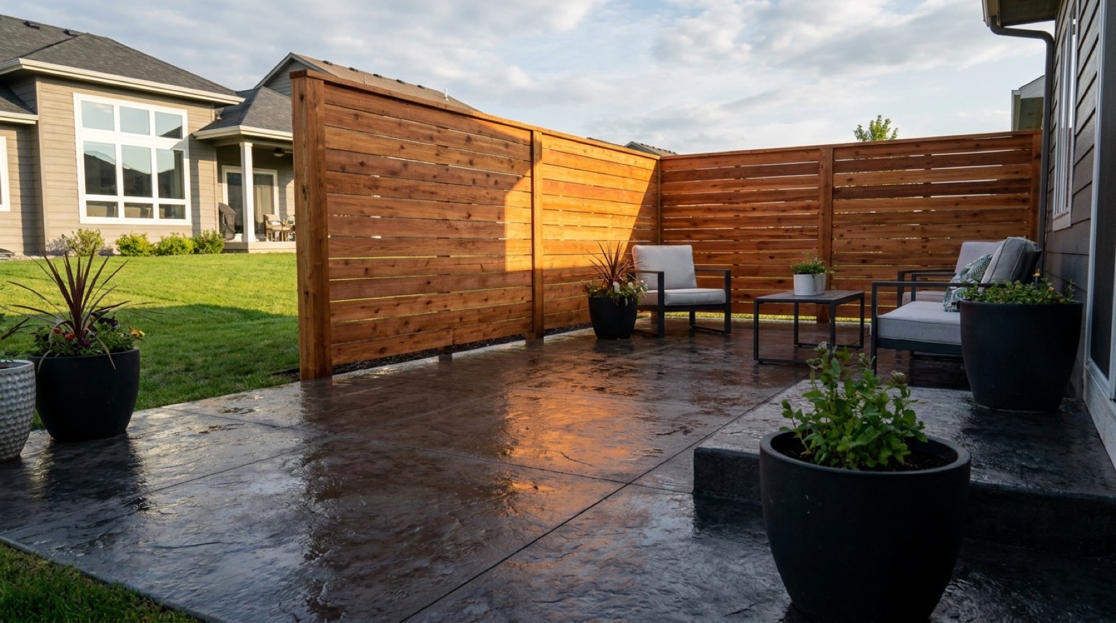 Sample concrete & fencing website hero